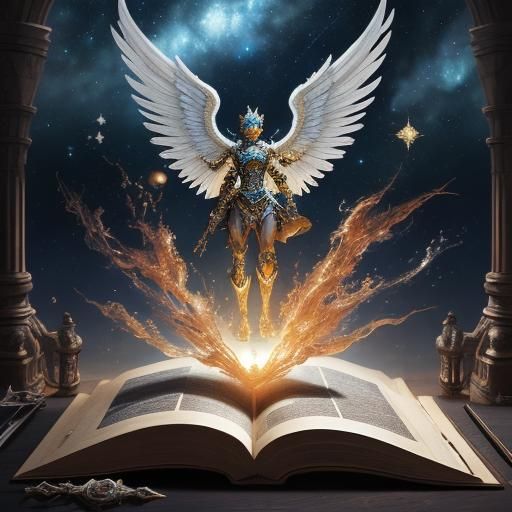 Miniature African American Angel in Fantasy World