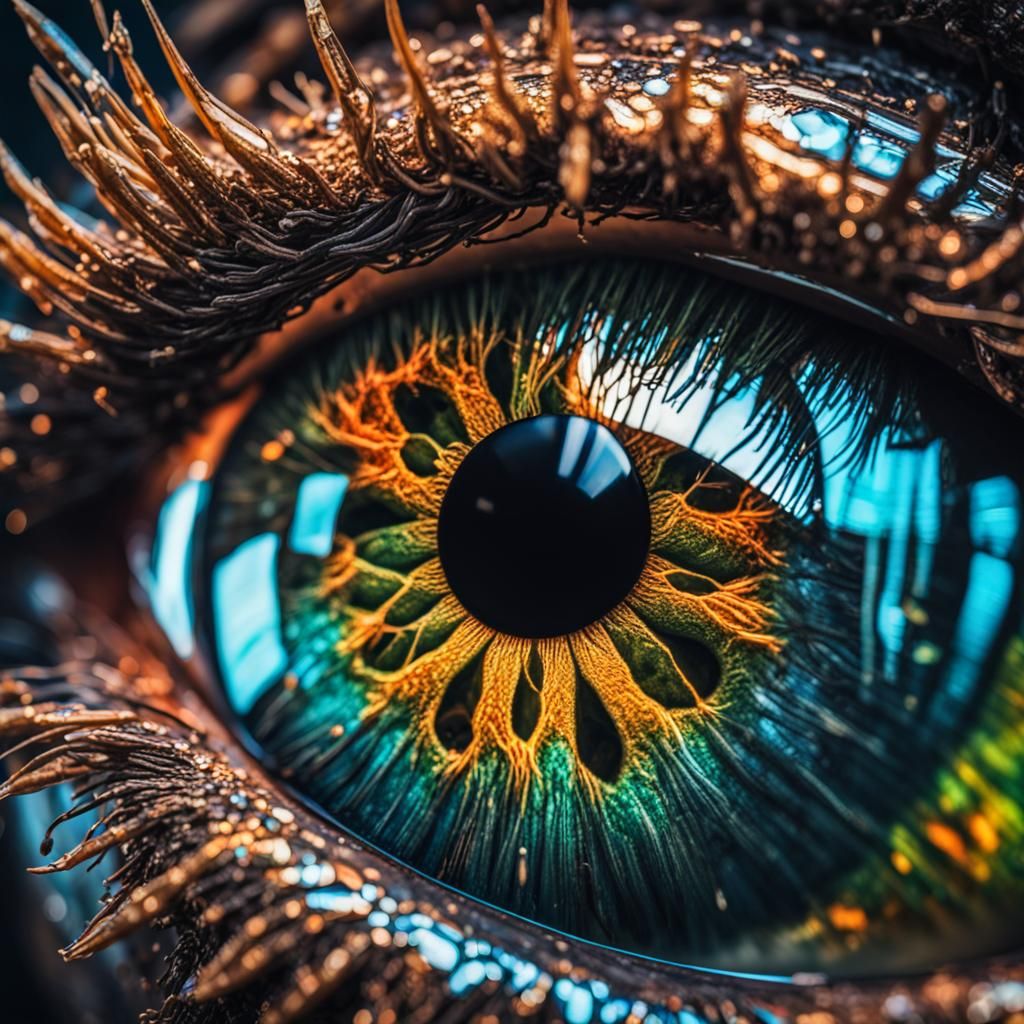 Macro Eye Photography with Vibrant Colors and Details