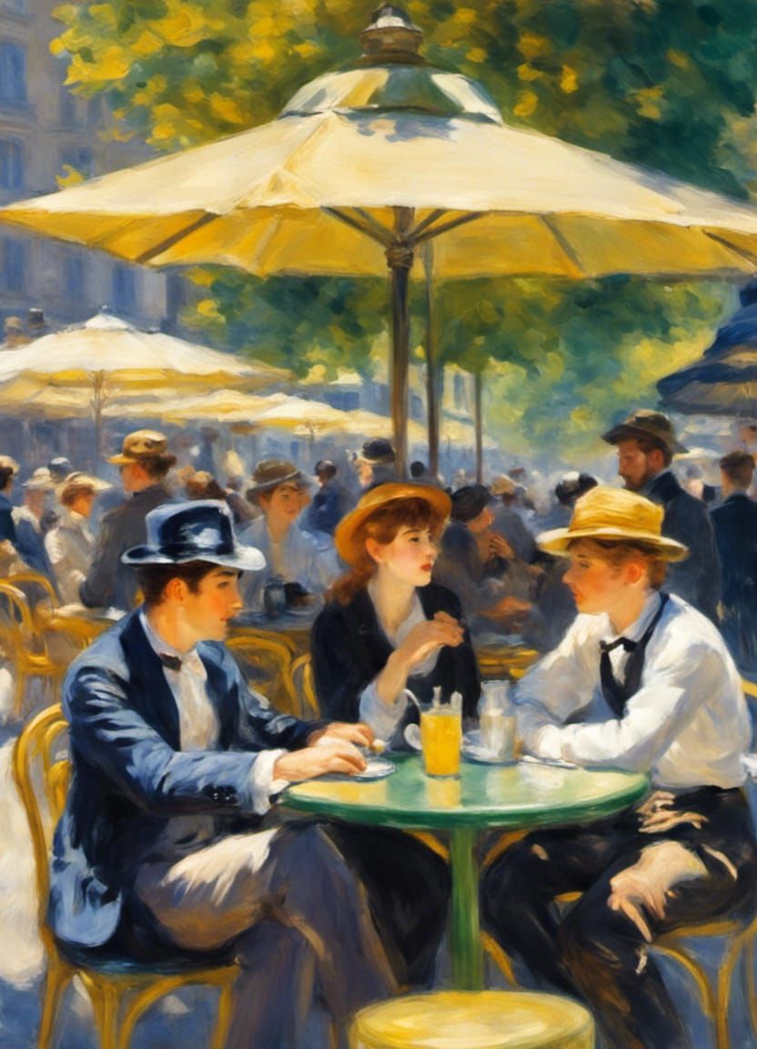 Impressionist Cafe Scene in Union Square