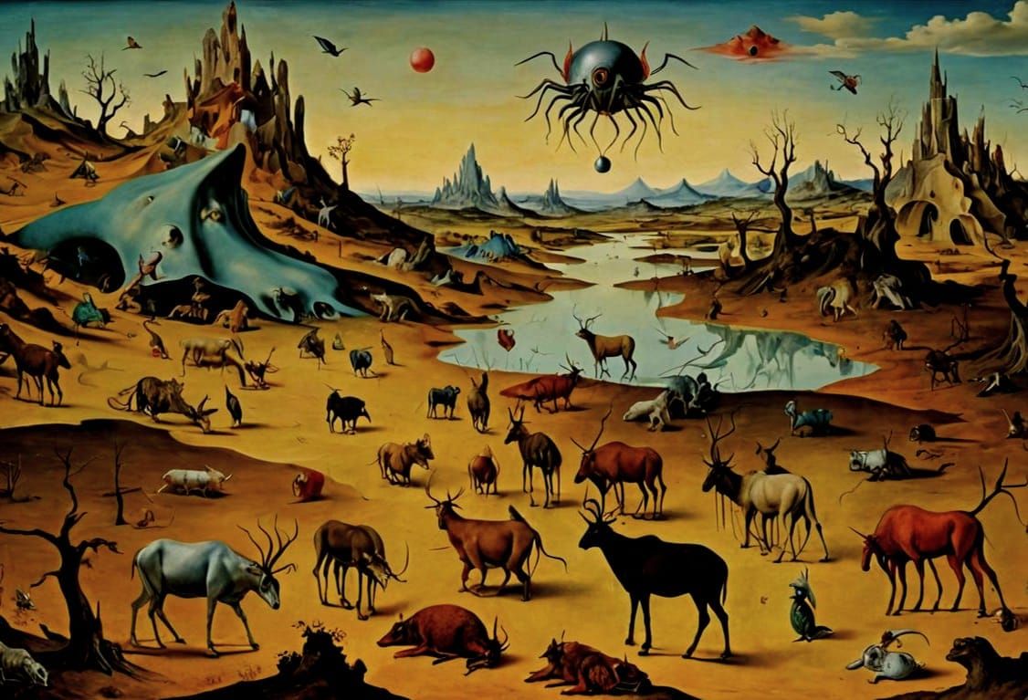 Surreal Creatures Roam a Vivid Dreamscape