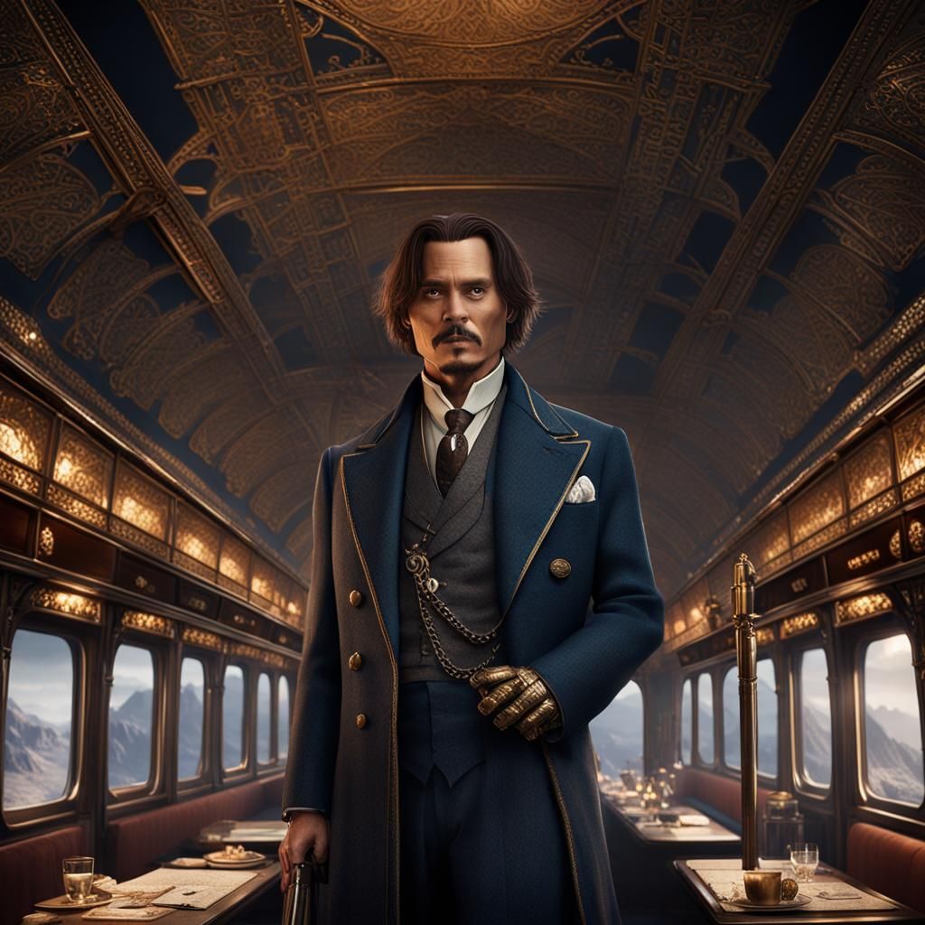 Detailed Painting of Man on Orient Express