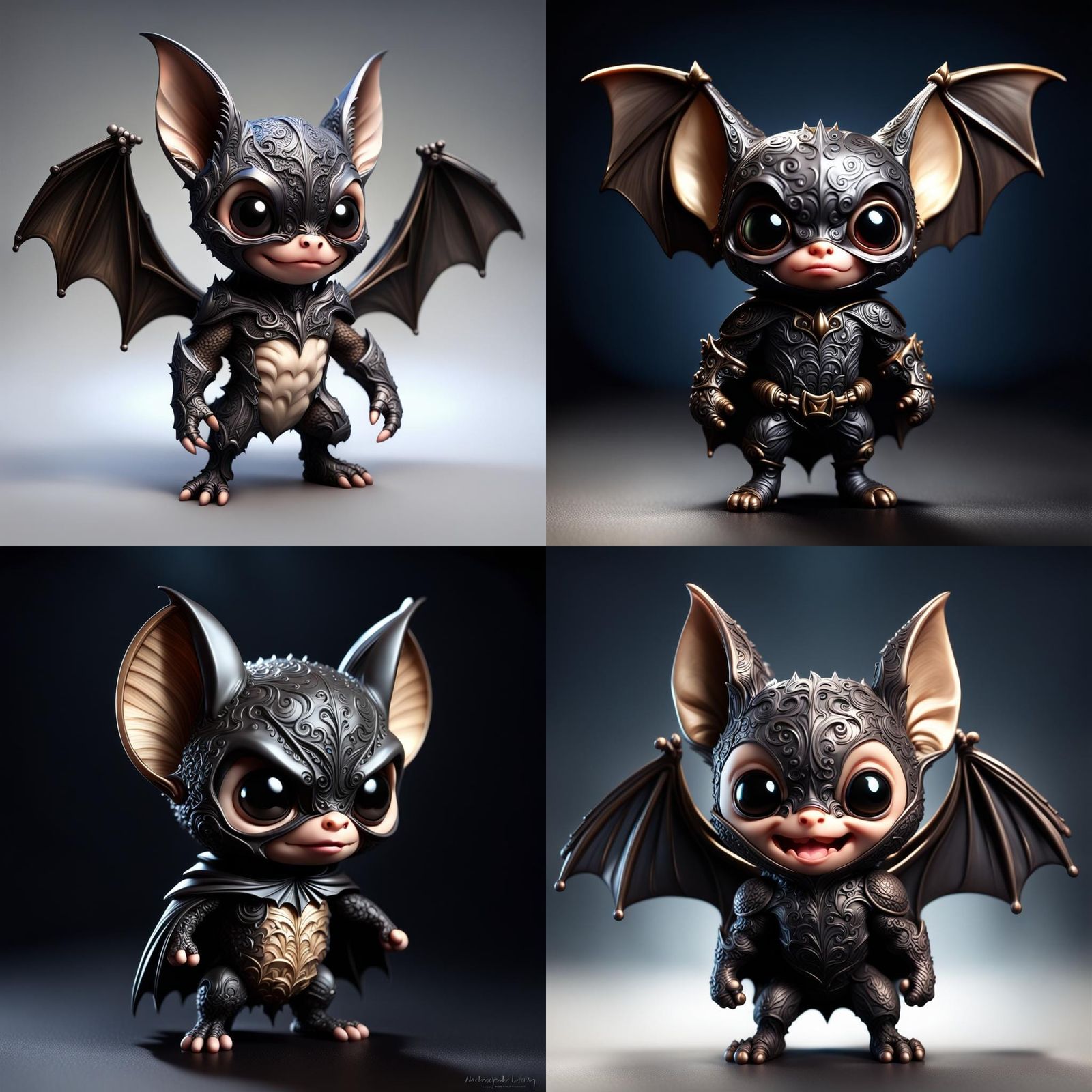 Elaborate Chibi Bat with Dynamic Lighting