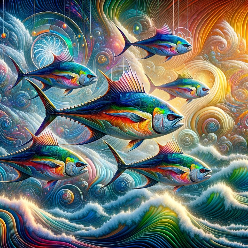 Glass Tuna in Surrealist Fractal Light