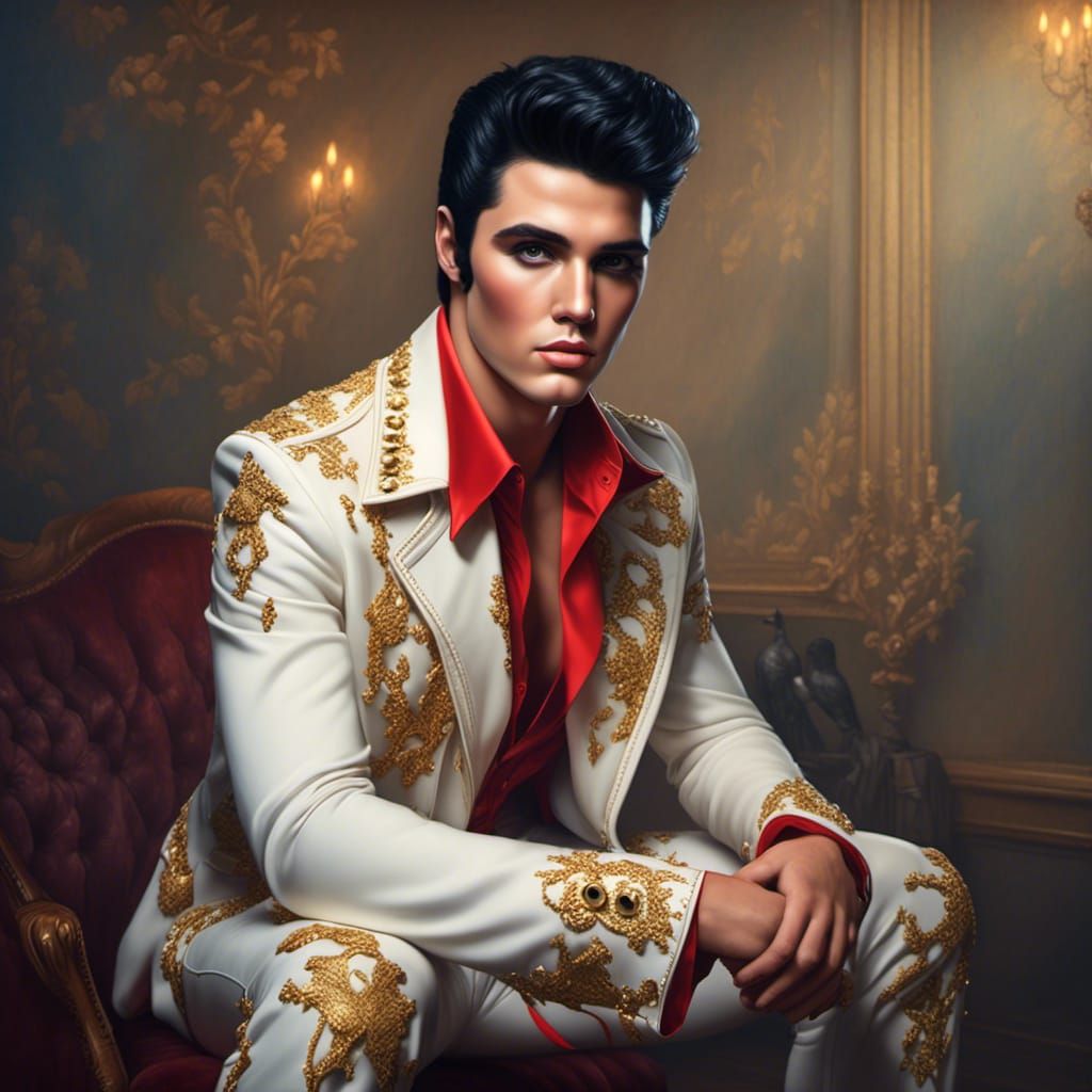 Elvis Presley Portrait in Illusional Style