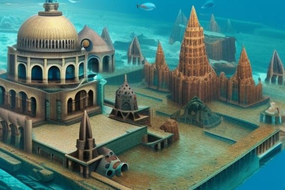 Underwater City of Advanced Civilization: Digital Matte Pain...