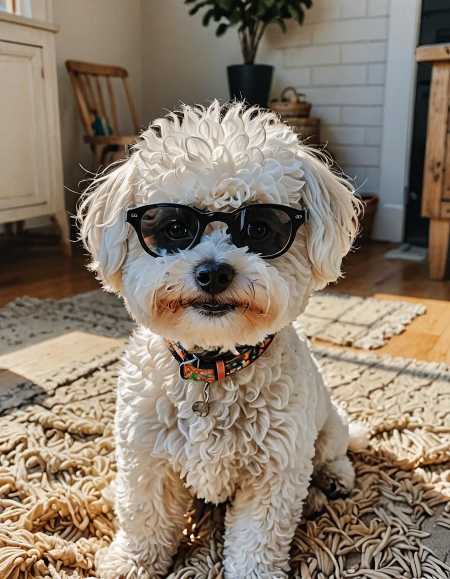 Maltese Dog in Sunglasses: Boho Farmhouse Selfie