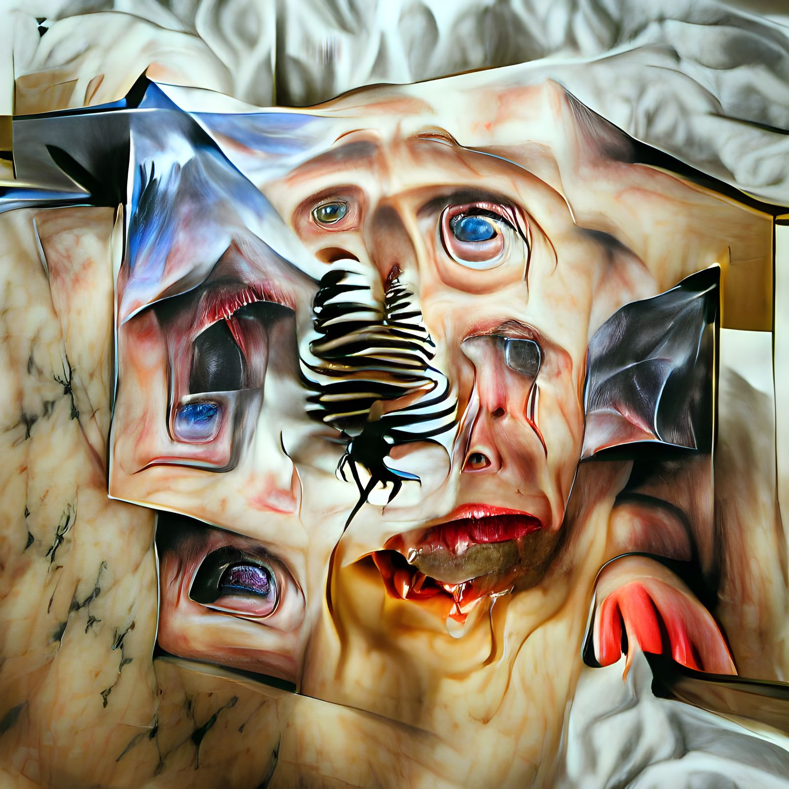 Abstract Surreal Nightmare in Hyperrealism