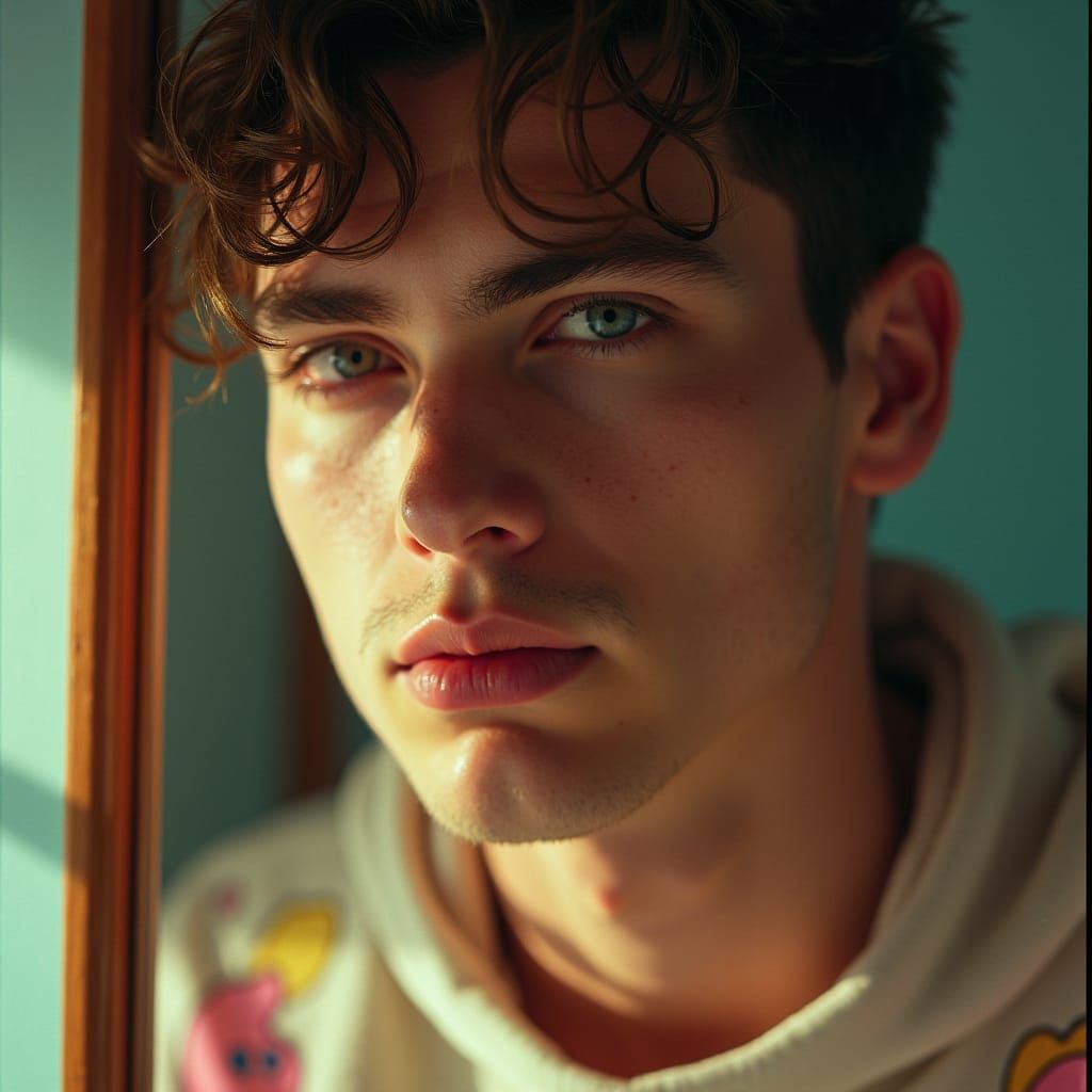 High-Fashion Portrait of a British Man in Polaroid Style