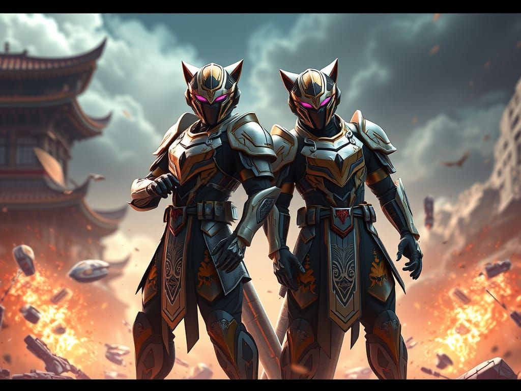 Armored Cheetah Warriors in Anime 3D Style