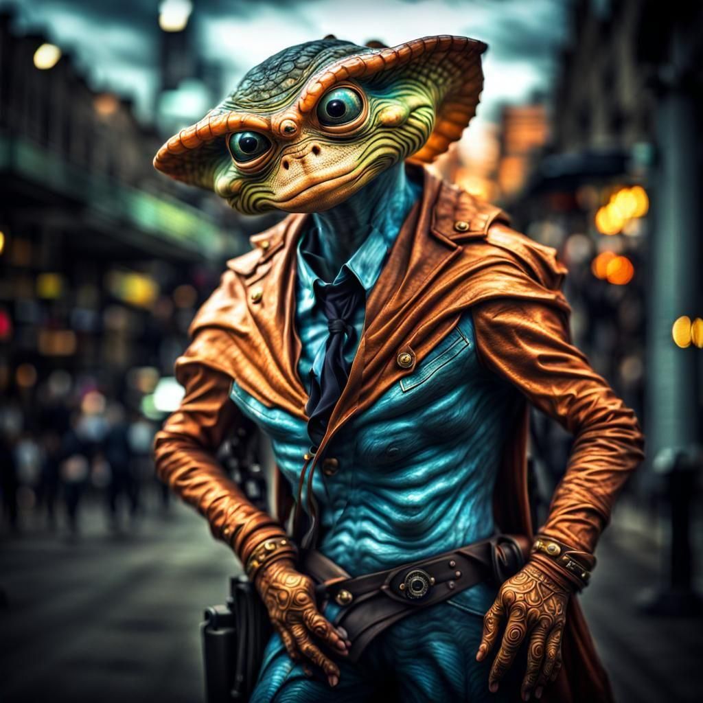 Photorealistic Aliens in Subdued Lighting: Hyperrealistic Ar...