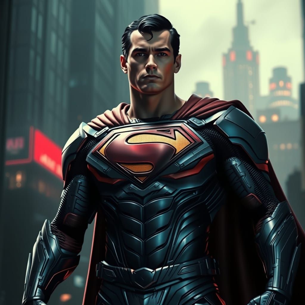 Superman in Futuristic Leather Battle Armor