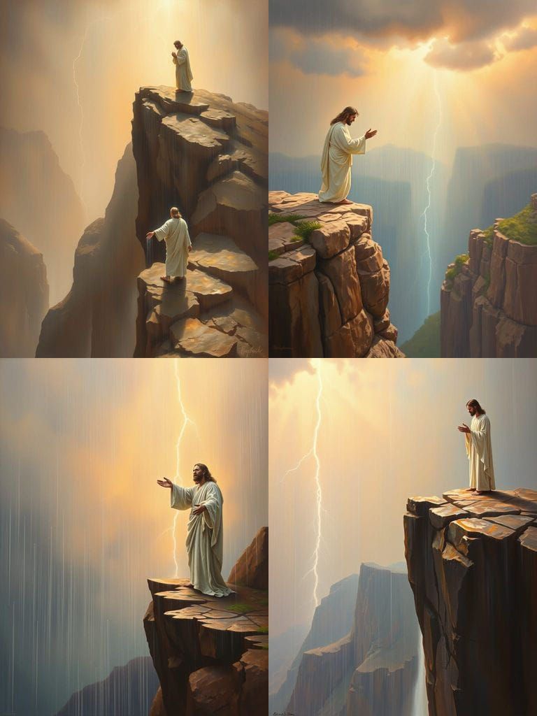 Jesus in Warm Peach Oil Painting