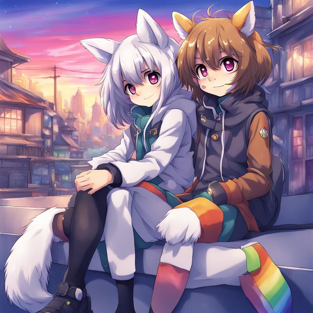 Anime Style Furry Girl Illustration