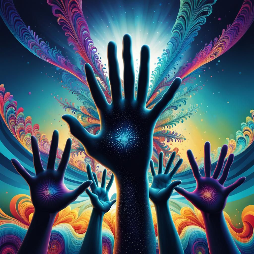 the spirit of unity, celebration, and solidarity through the simple yet powerful gesture of the high five. 🙌🎨