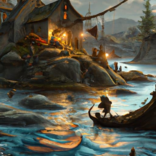 Fantastical Deep Color Landscape in Matte Painting Style