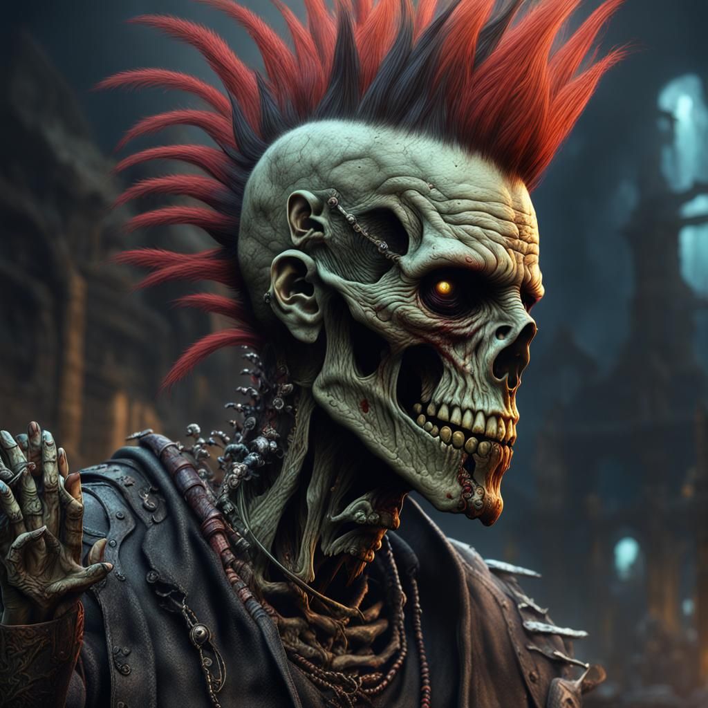 Horror Zombie Punk with Mohawk
