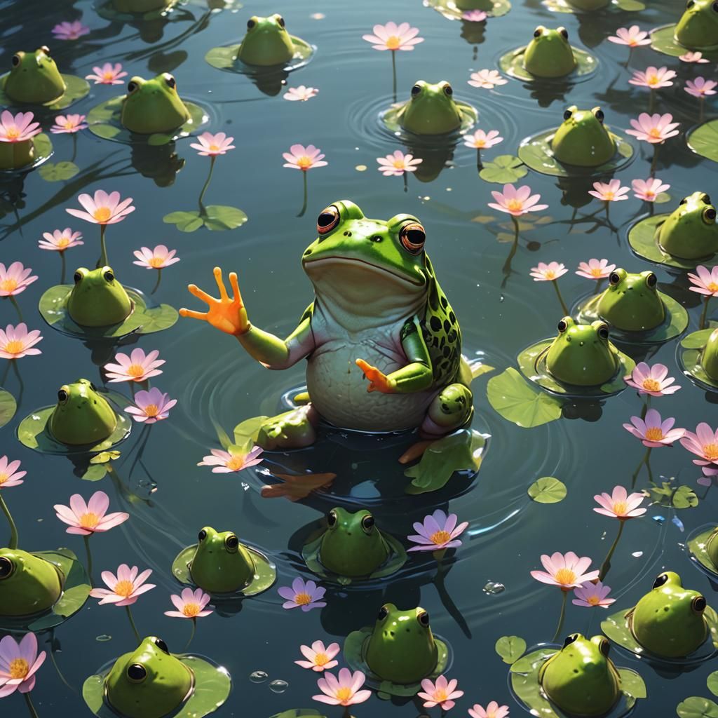 Radiant Frog Ascends: 3D Anime Art