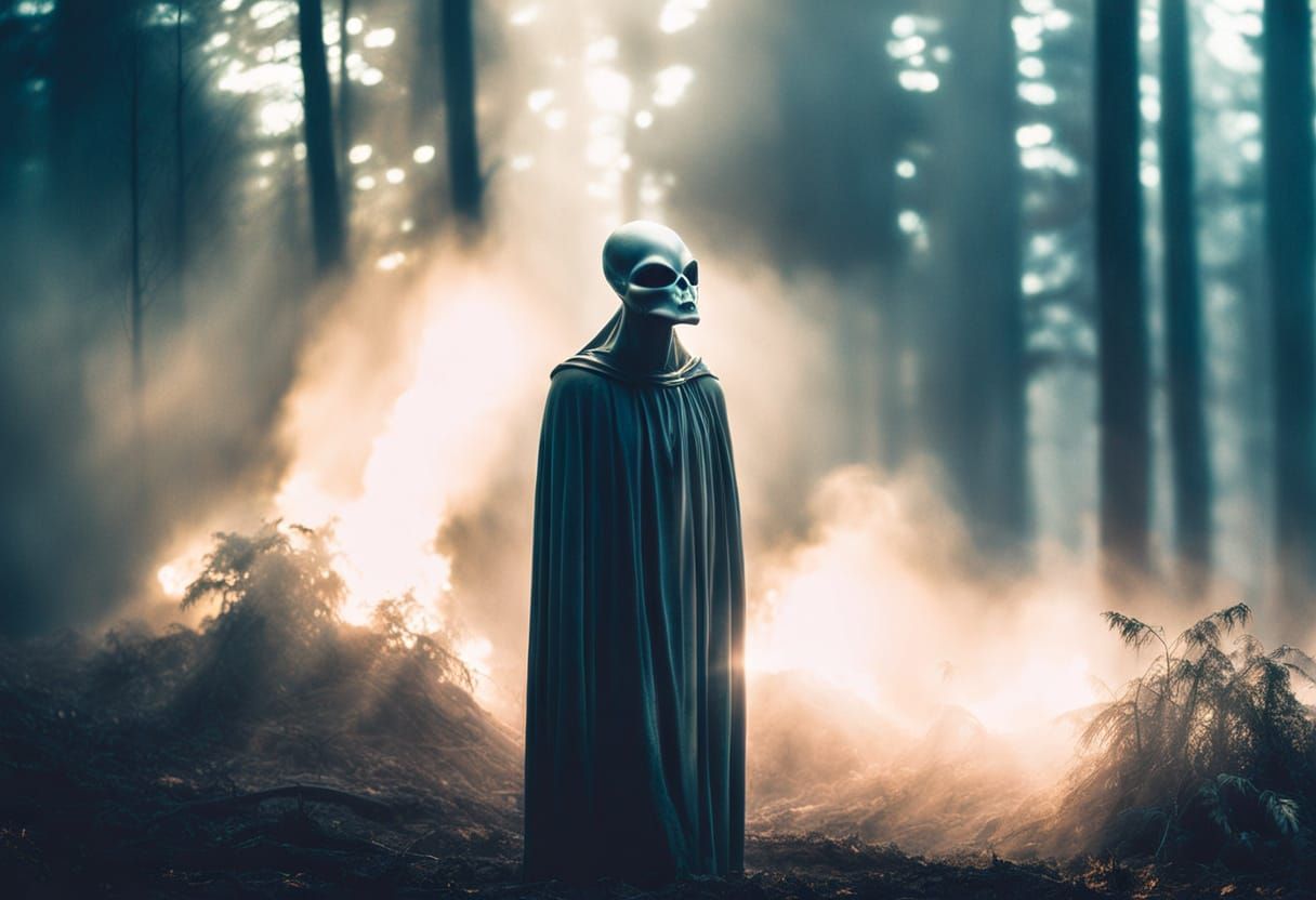 Ethereal Alien in Dreamy Dark Fantasy Art