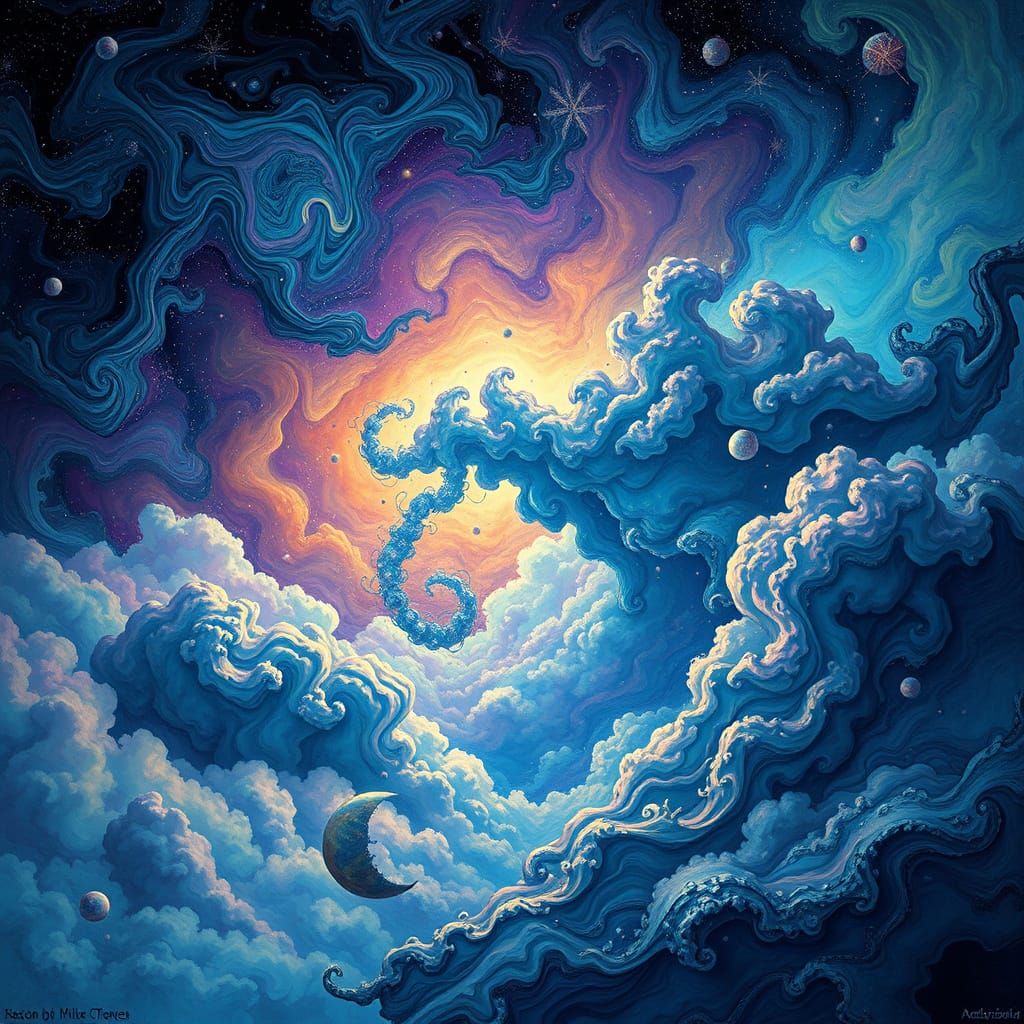 Ethereal Dreamscape in Vibrant Iridescent Colors