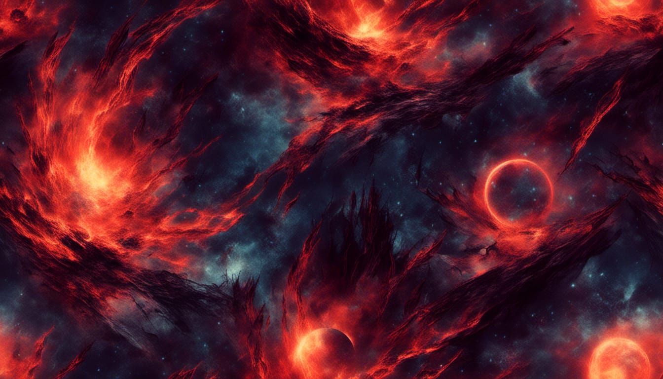 Fiery Lava Cosmic Galactic Spacescape