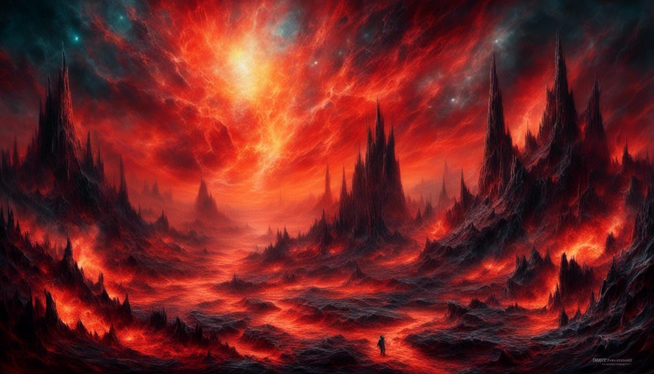 Fiery Lava Cosmic Galactic Spacescape