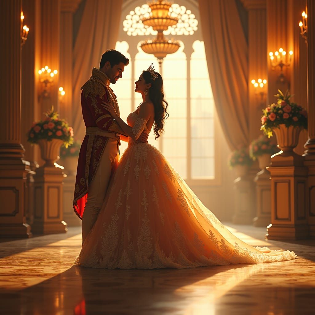 Princess and Prince Waltz in Grand Ballroom