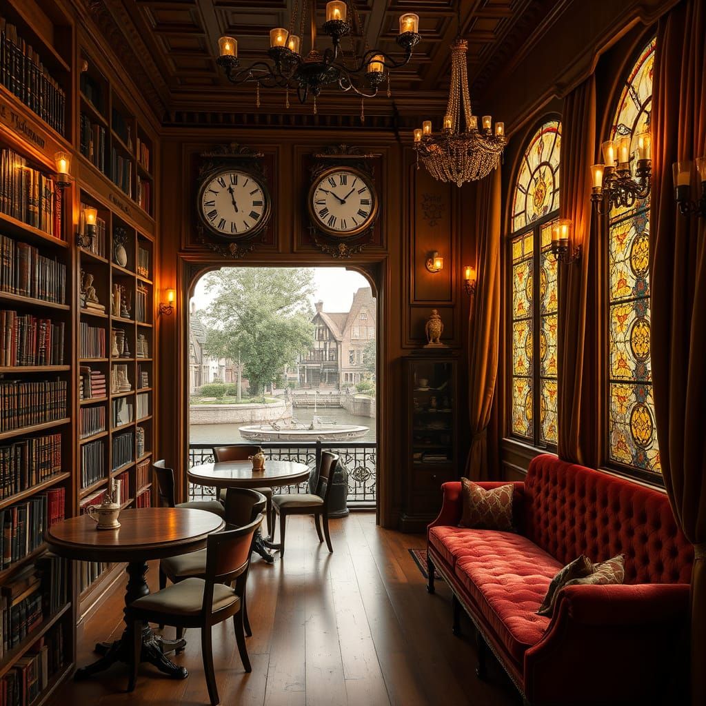 Steampunk Study in Warm, Golden Light