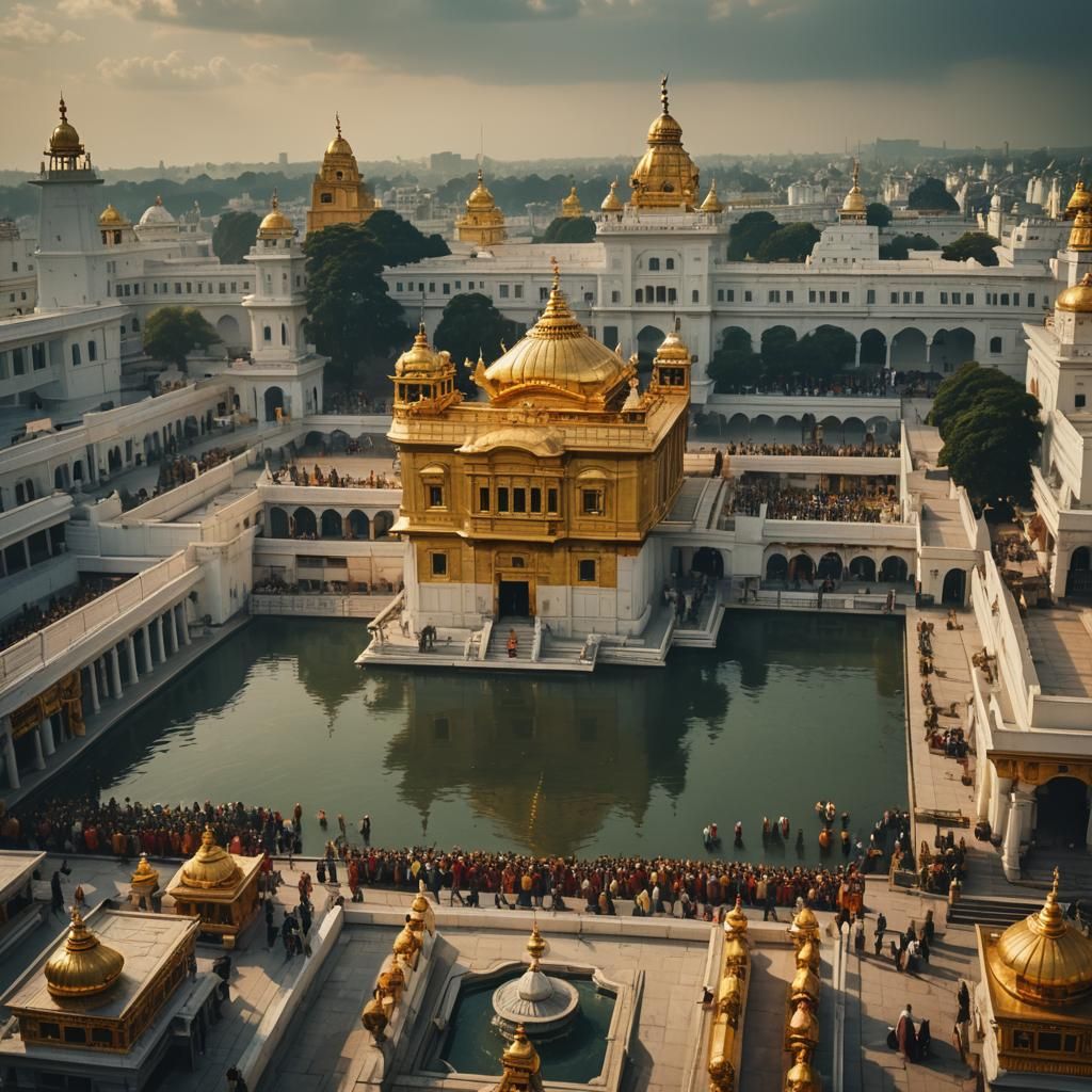 Epic Hindu Golden Temple in Cinematic Style