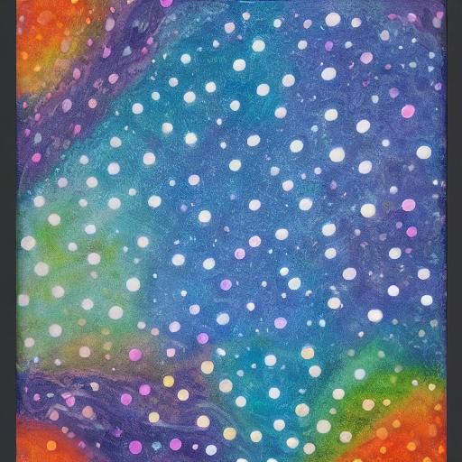 Abstract Acrylic Pouring with Cells and Circles