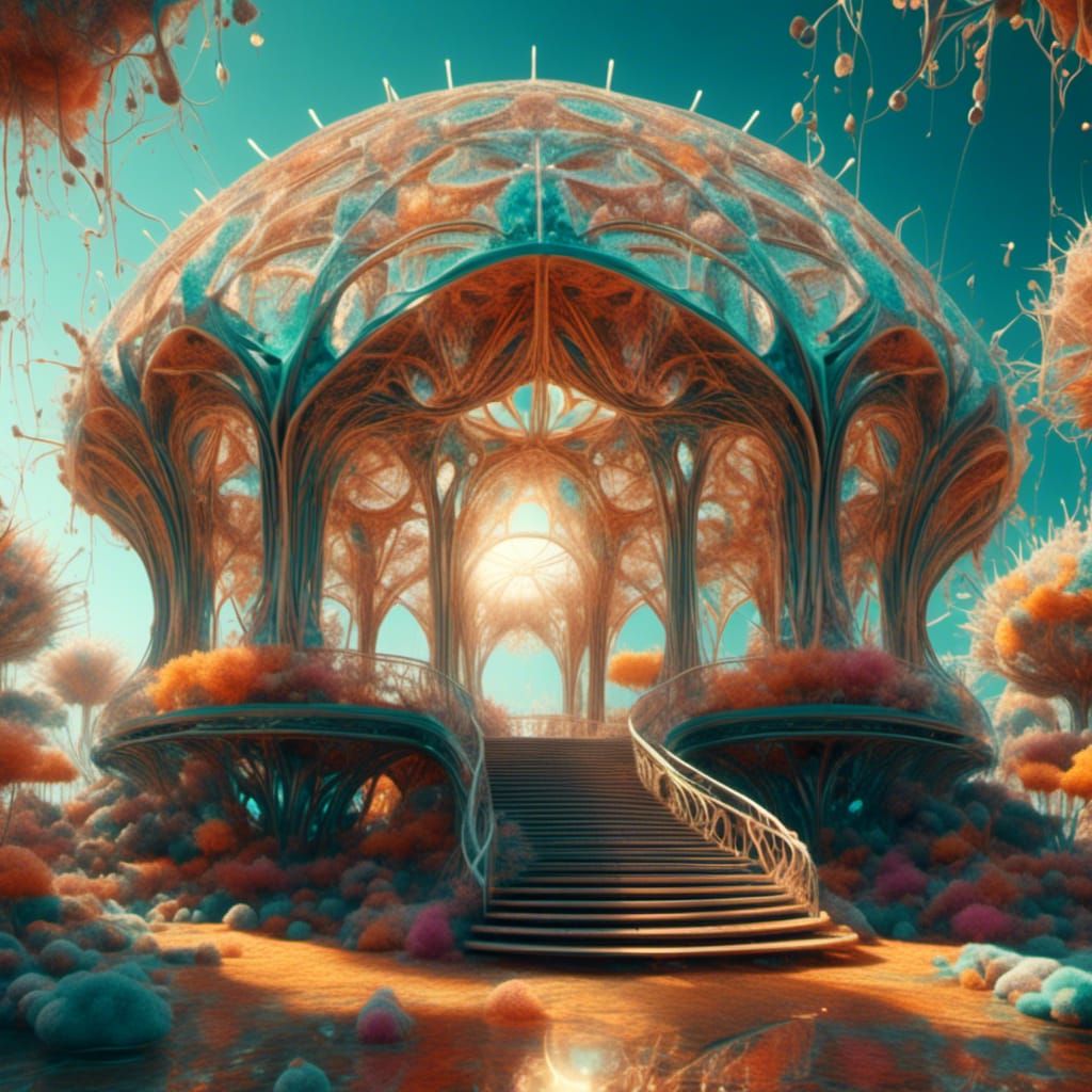 orange and teal   fantastic parametric gazebo