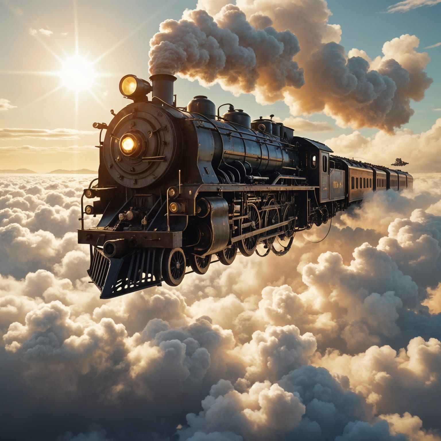 Majestic Steam Locomotive Soars Through the Skies in Industr...