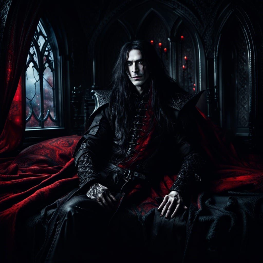 Gothic Elf in Noir Style, Detailed Matte Painting