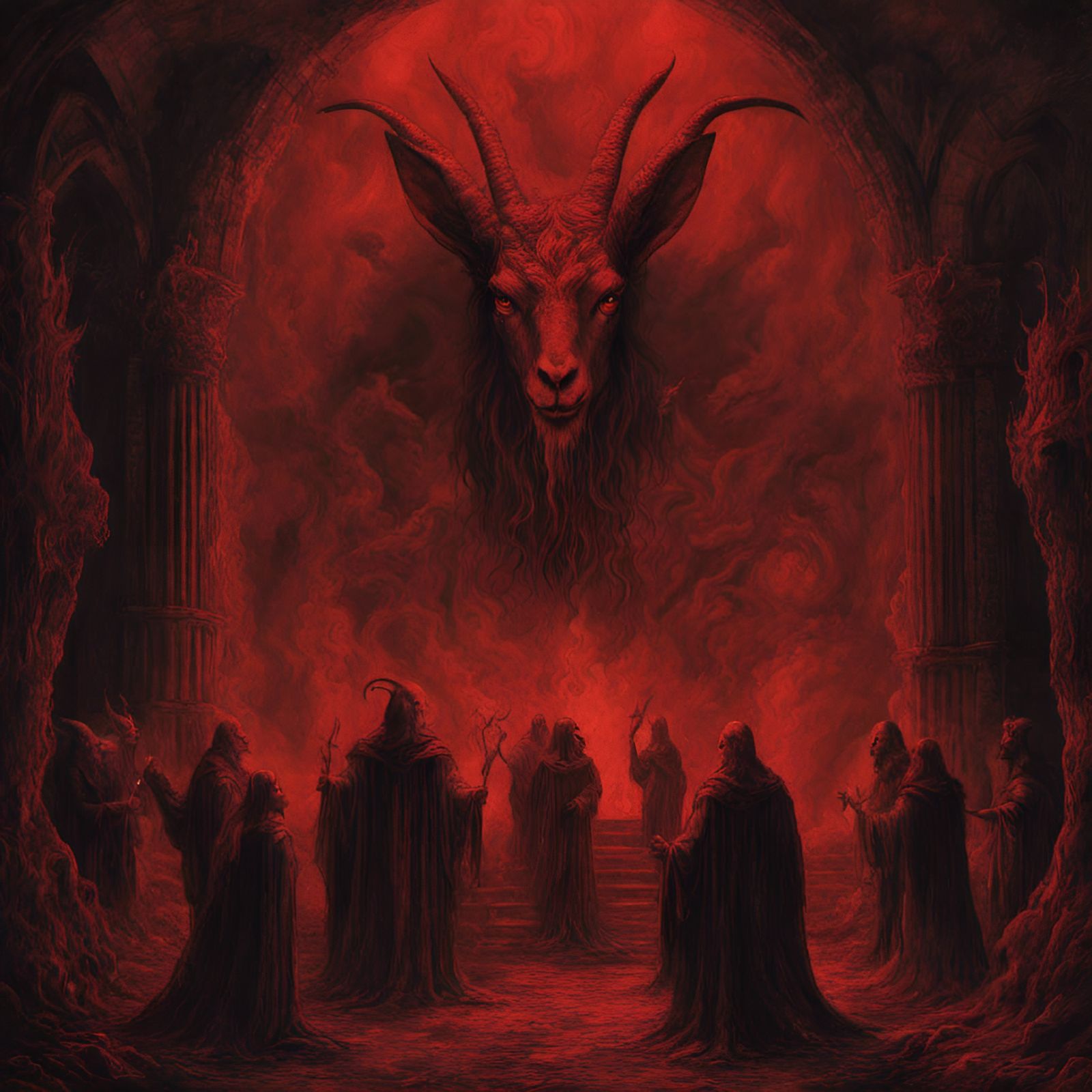 Goat Head Satan in Hell: Medieval Black Metal Style