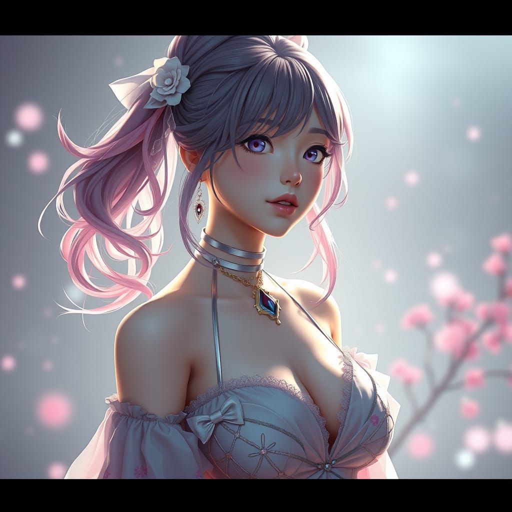 Beautiful Anime Lady in Detailed 3D Art