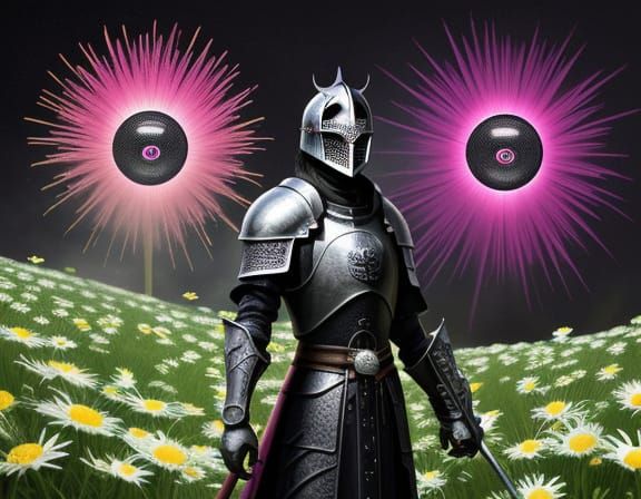 Melting Knight in Garish Daisy Field