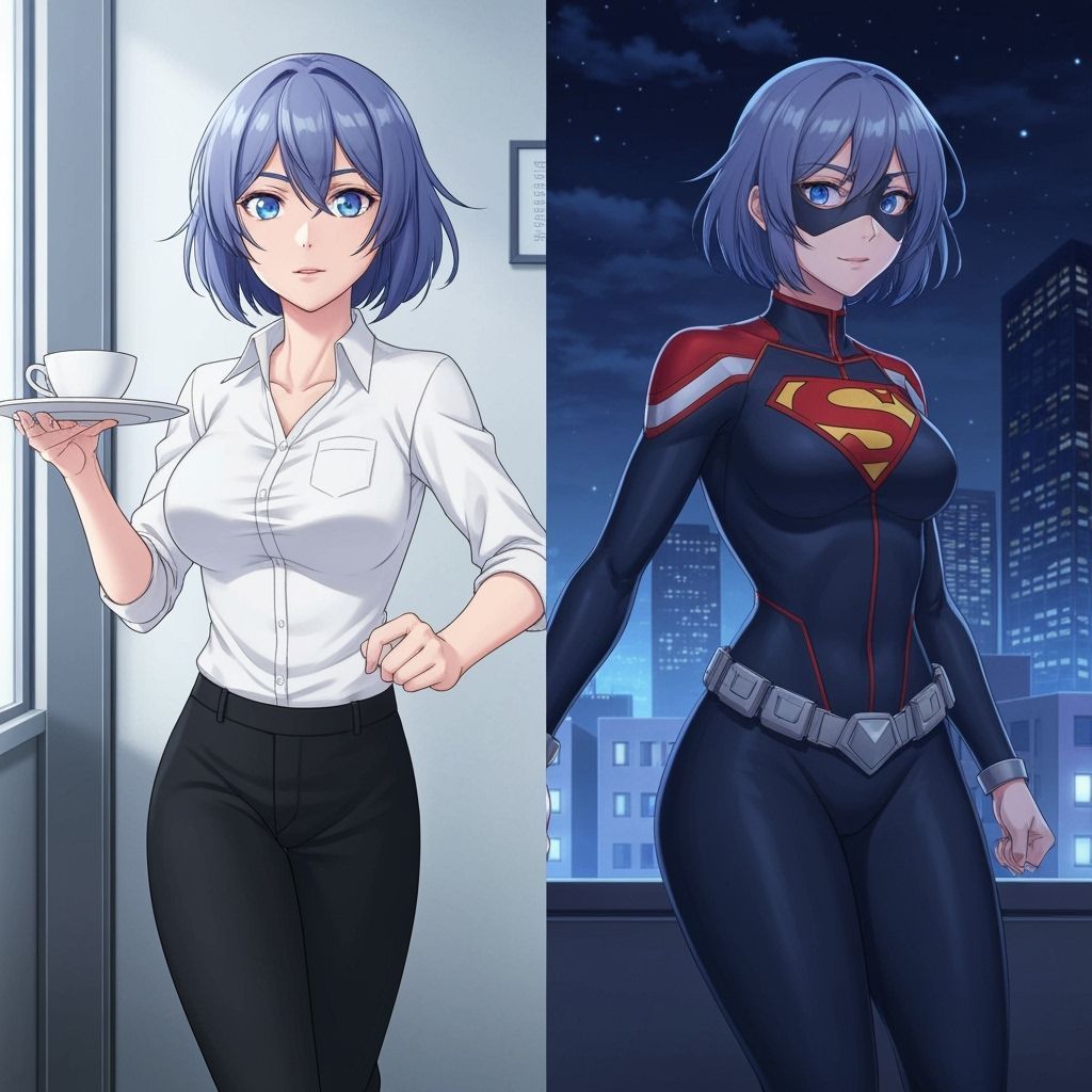 Anime Superhero Secretary Split Screen