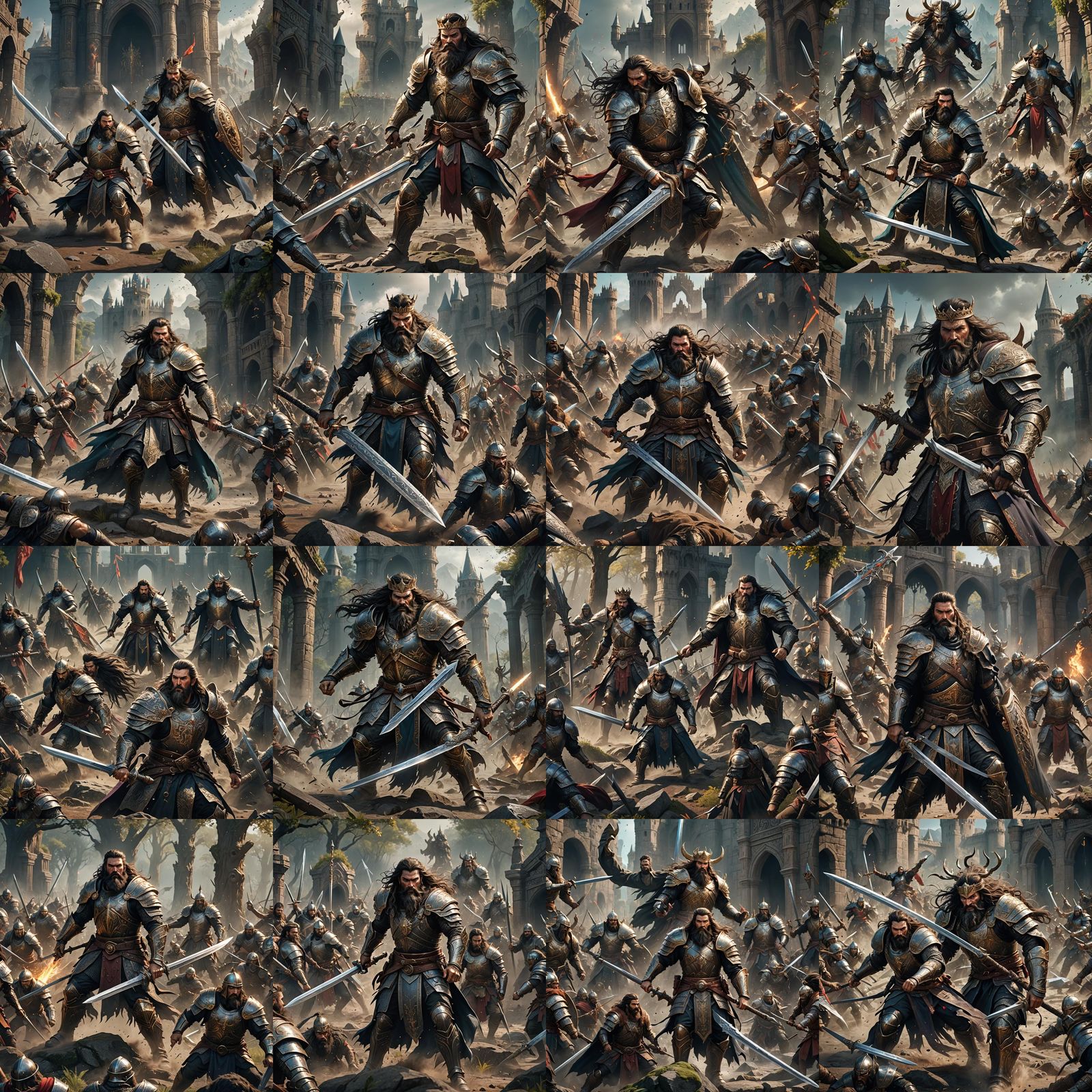 King Charges into Battle in Detailed Fantasy Art