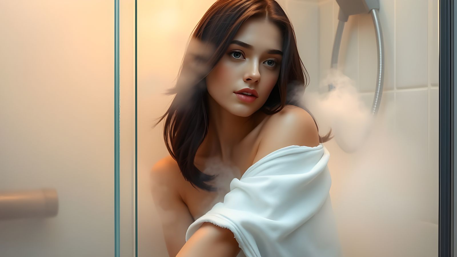 Enigmatic Bath Scene in Dreamy Watercolour Style