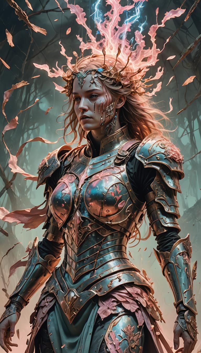 Surreal Heretic in Decaying Armor, Dreamlike Illustration