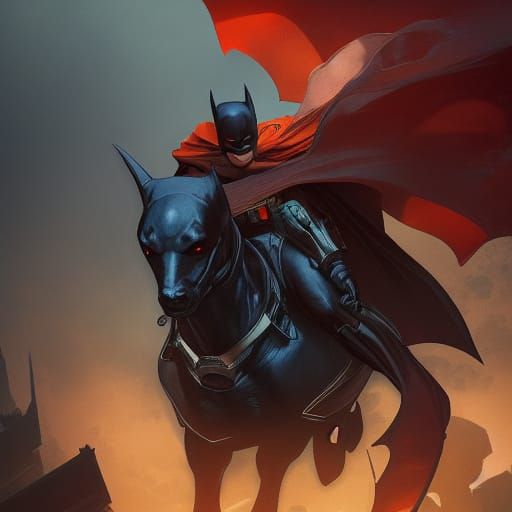 Dynamic Image of Batman Riding Robin