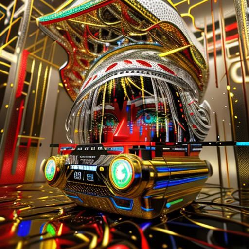 Abstract Geometric Composition in Polychromatic Render