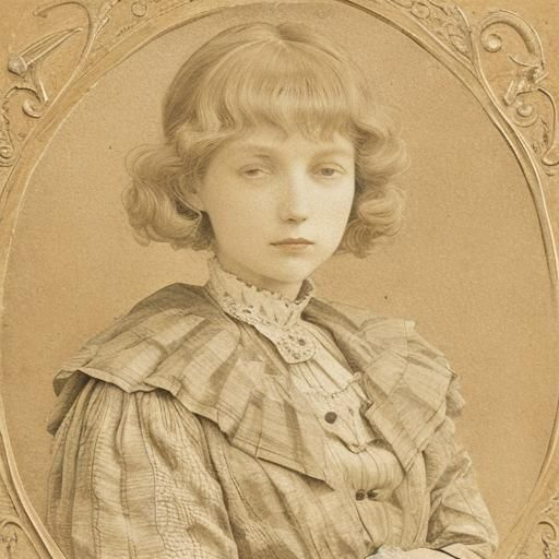 Elegant Portrait of Courtesan in Neoclassical Style