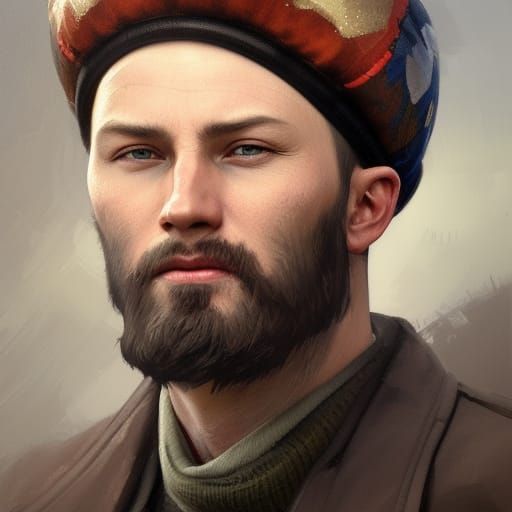 Detailed Portrait of Russian Man in Ushanka Hat