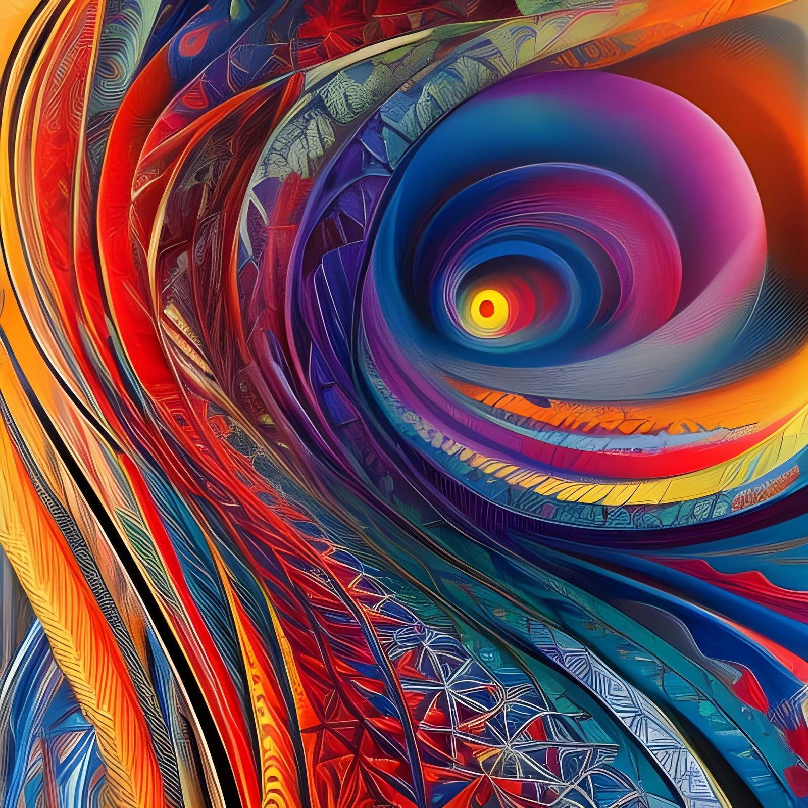 Intricate Geometric Shapes in Cubist Art Deco Style