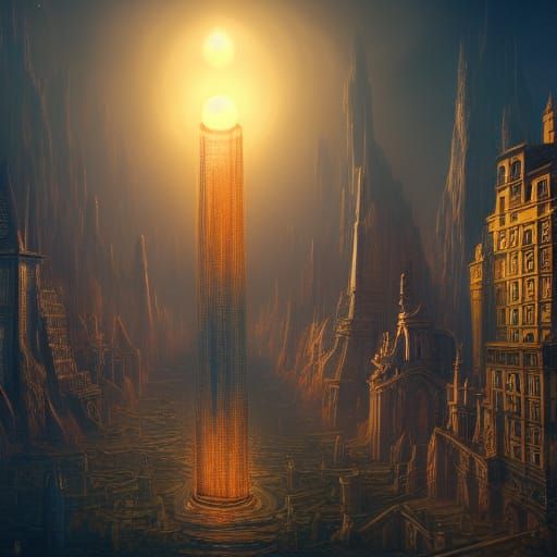 City in a Light Bulb: Fantasy Concept Art