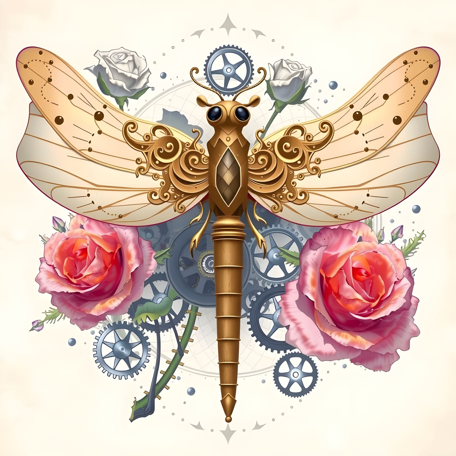 Ethereal Gothic Butterfly in Antique Style