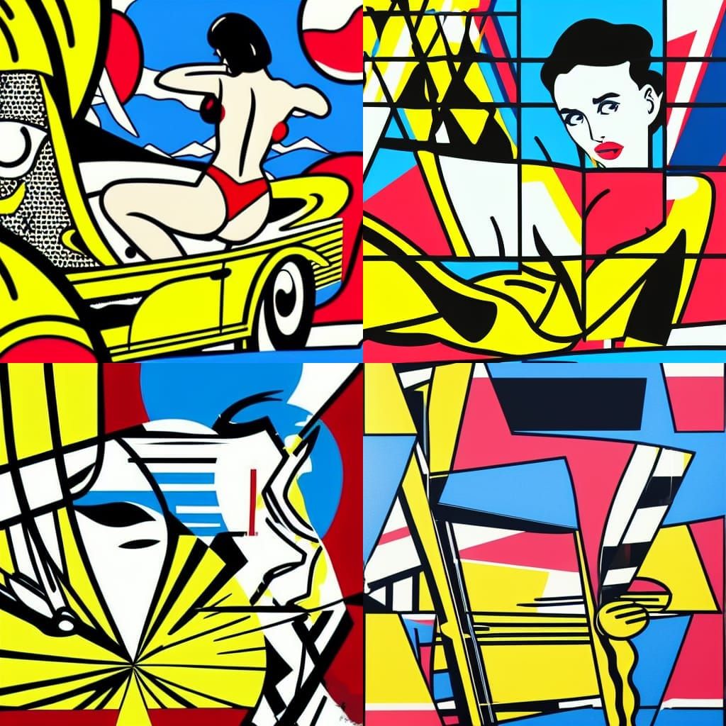 Bikini Pop Art in Roy Lichtenstein Style