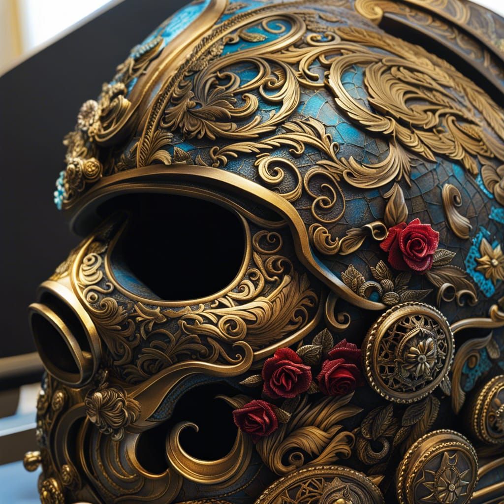Ornate Dark Magic Death Mask Helmet