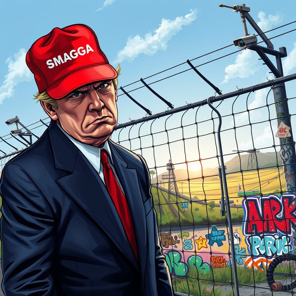 Hyperrealistic Divide: A Satirical Portrait of National Isol...