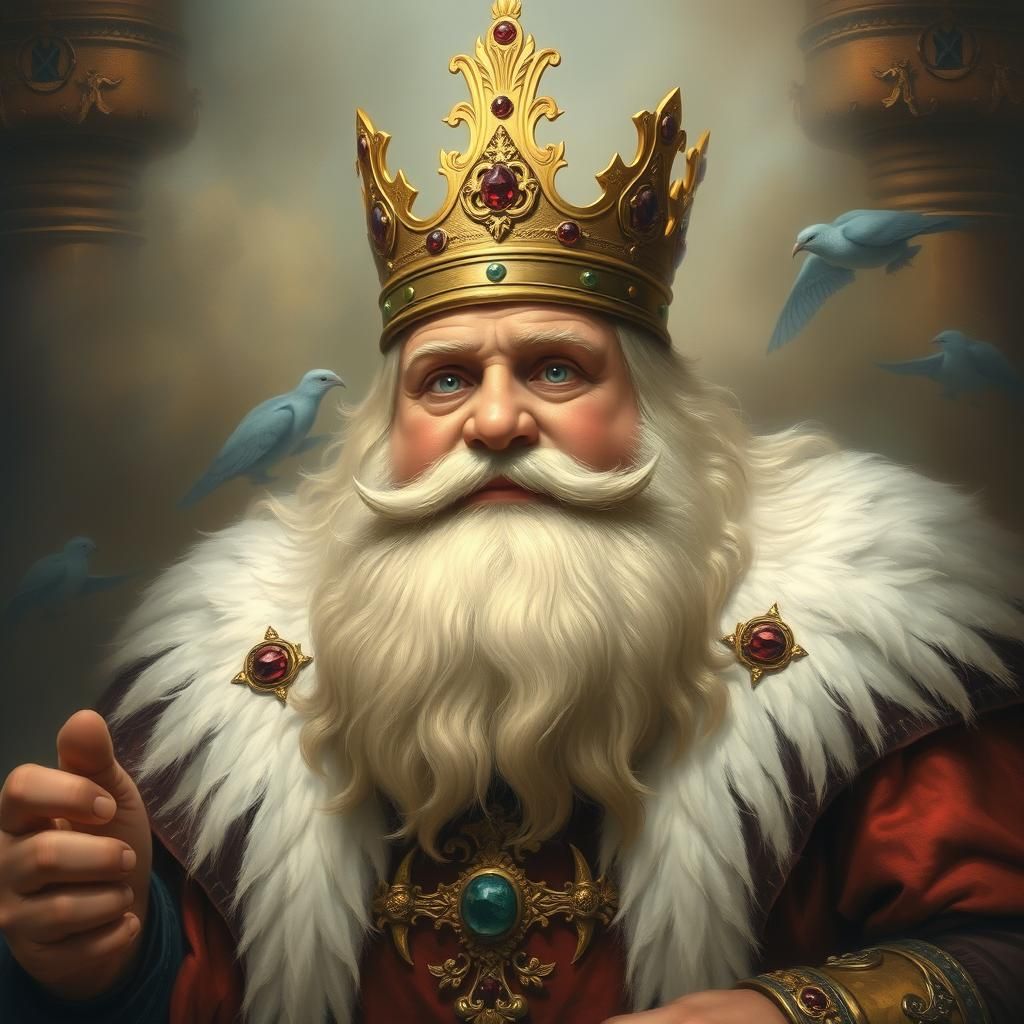 Ethereal Portrait of a Fat Medieval King